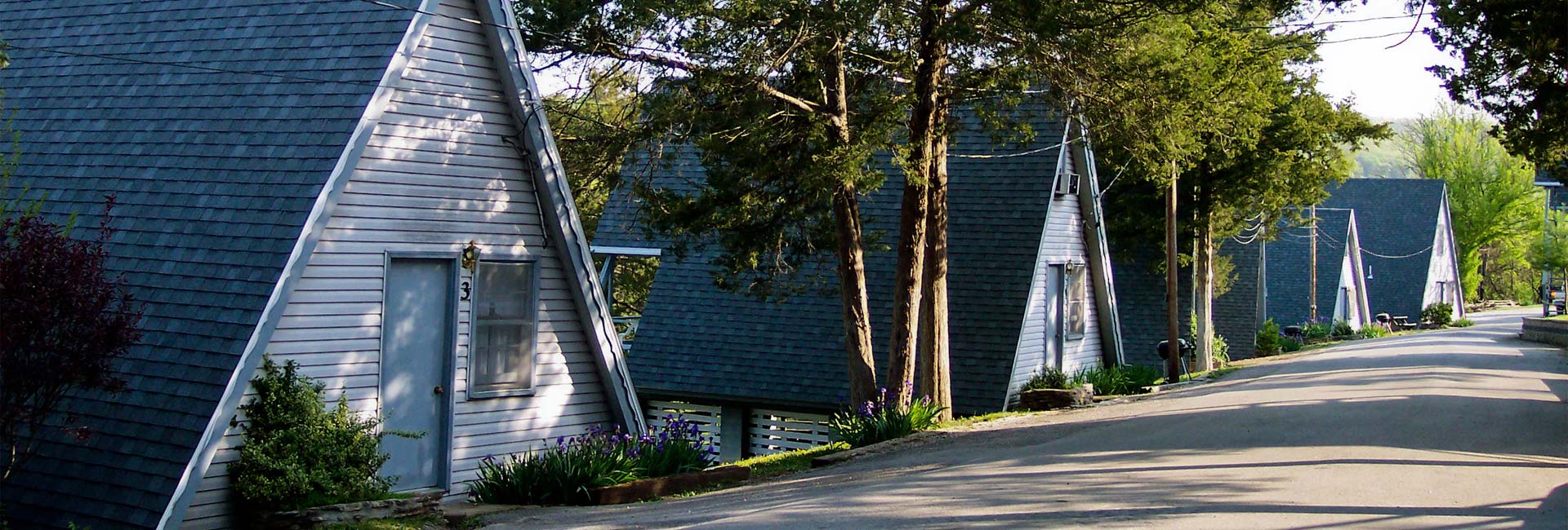 A-Frame Cottages at Alpine Lodge Resort, Branson, MO.